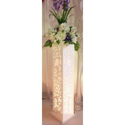 Colonne carrée arabesque lumineux blanc ht 1.10 location