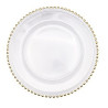 Assiette de PRESENTATION transparente bordure OR  33 cm location