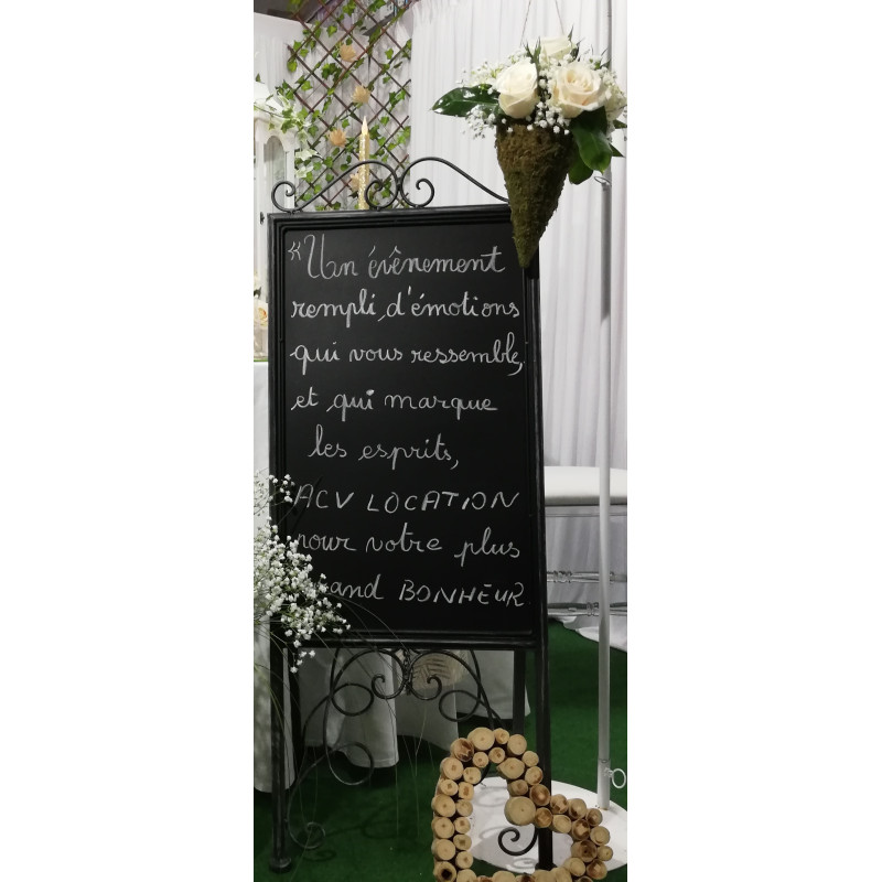 Tableau noir vintage sur pied (en métal haut 1M) location