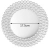 Assiette métal acrylique ARGENT cristal perlé 33 cm location