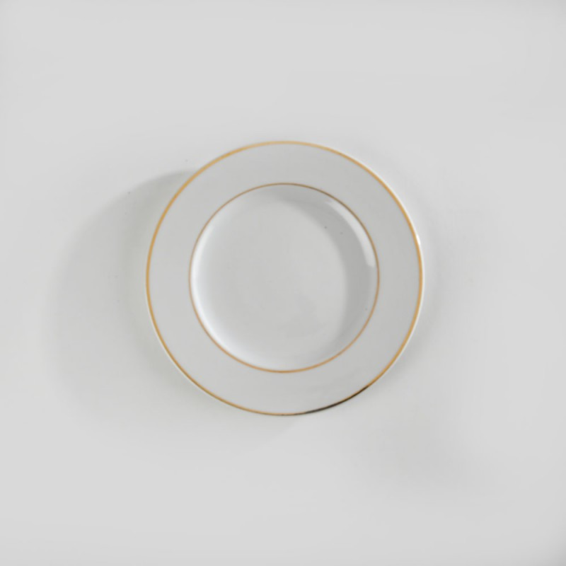 Assiette entrée /dessert FILET OR  porcelaine 19 cm location