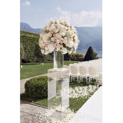Colonne transparent carrée larg 29 cm Haut 80 cm location