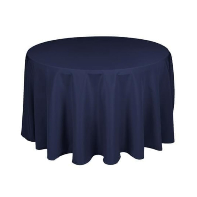 Nappe ronde polyester bleu marine diam 290 location