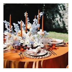 Nappe ronde polyester terracotta diam 280 location