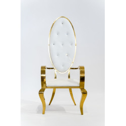 Fauteuil royal DIANA Blanc métal OR x2 pièces location