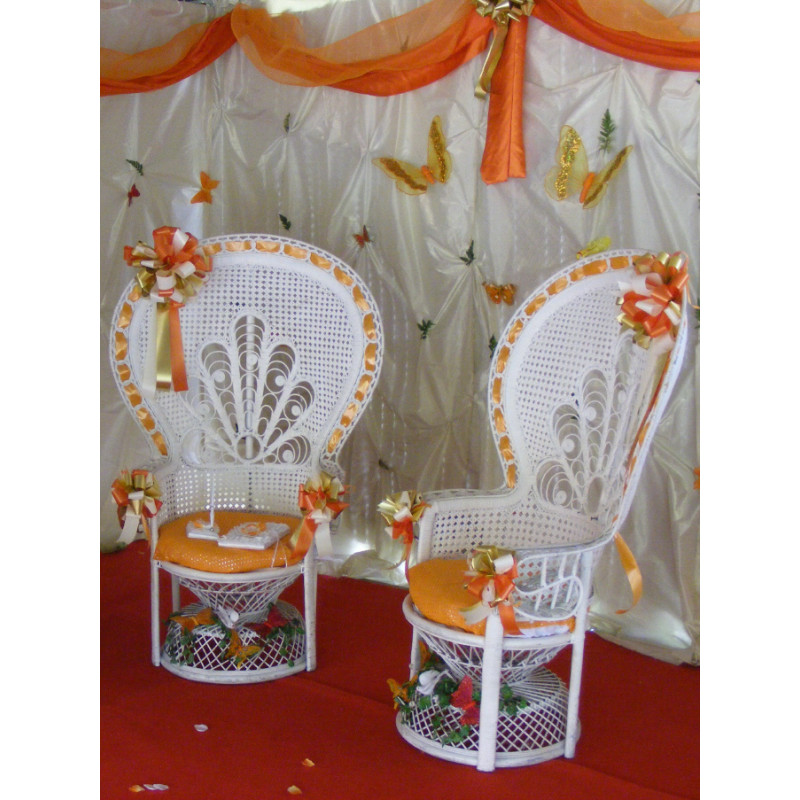 Fauteuil Emmanuelle rotin blanc  x2 location