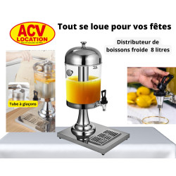 Distributeur de  boisson  froide  8 litres inox  en location