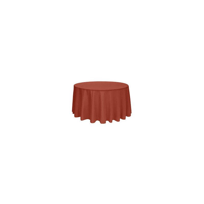 Nappe ronde polyester terracotta diam 280 location