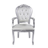 Fauteuil BAROQUE blanc argent x 2 pièces location