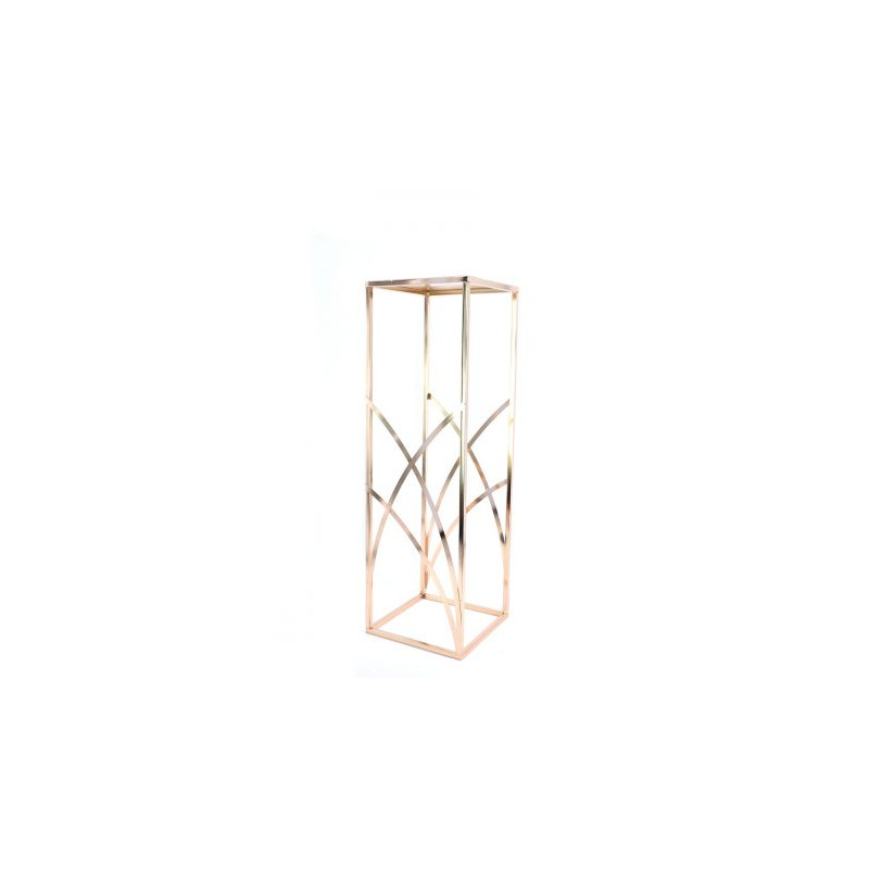 Centre de table colonne carré TIFFANY rose gold  dim. 25 X25X80 CM location