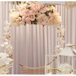 Centre de table CERCLE floral rose gold 60 cm location