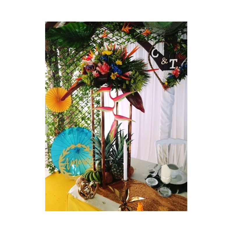 Centre de table colonne carrée OR dim. 25 X25X80 CM location