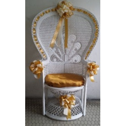 Fauteuil Emmanuelle rotin blanc  x2 location