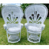 Fauteuil Emmanuelle rotin blanc  x2 location