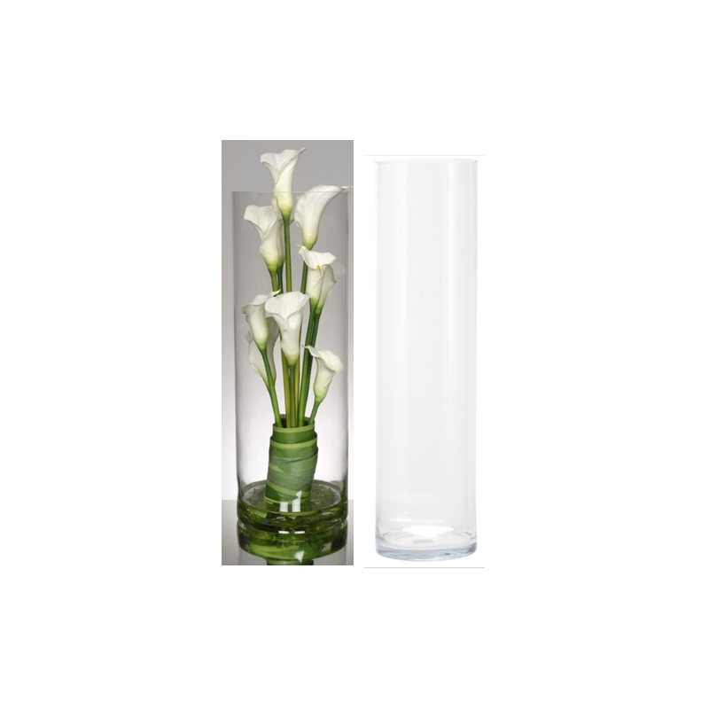 Vase en verre colonne (60 cm diam 15 cm) location