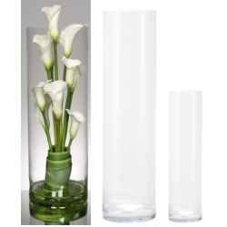 Vase en verre colonne (60 cm diam 15 cm) location