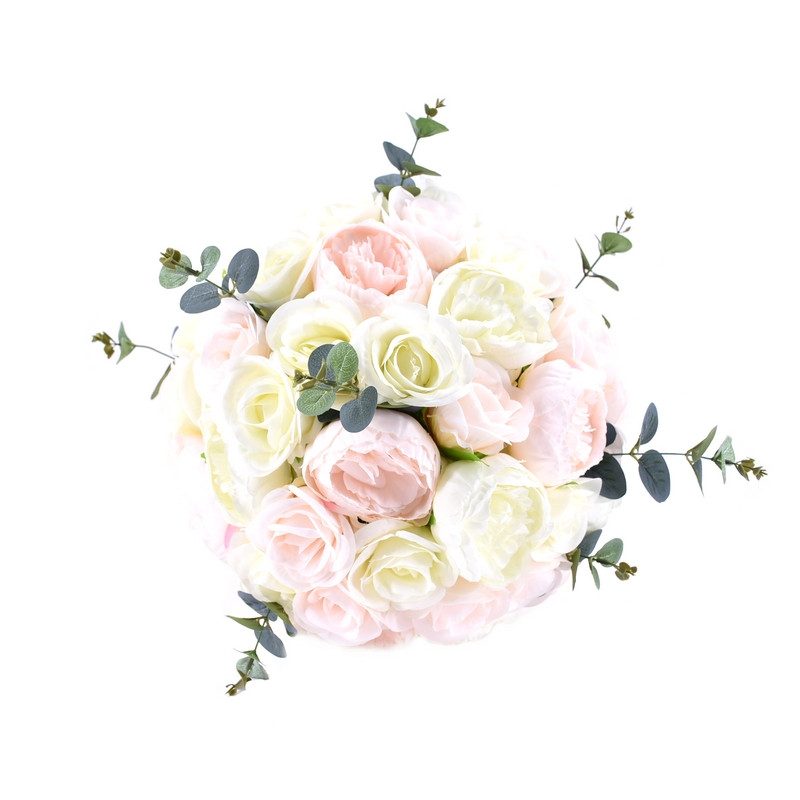Boule fleur ROMANCY rose et ivoire  40 cm location