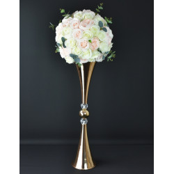Boule fleur ROMANCY rose et ivoire  40 cm location