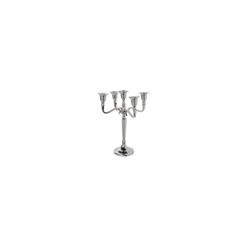 Chandelier 27 cm argent 5 têtes location