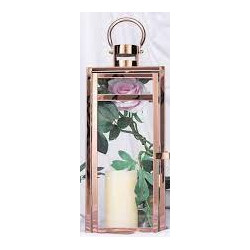 Lanterne carrée rose gold (50x18 cm) location