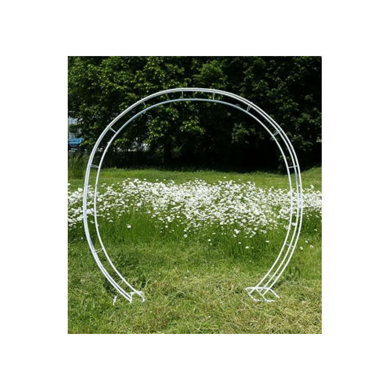 Arche métal rond florale blanc 2M location