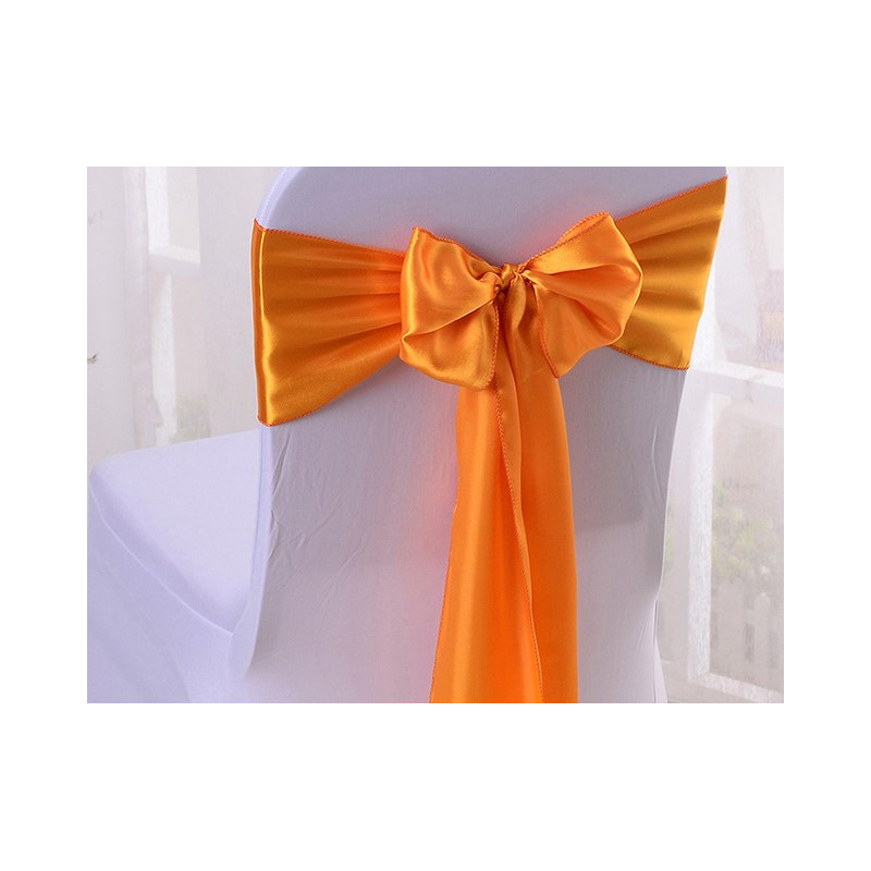 Ruban satin ORANGE pour nœud chaise 2.60X20 CM location