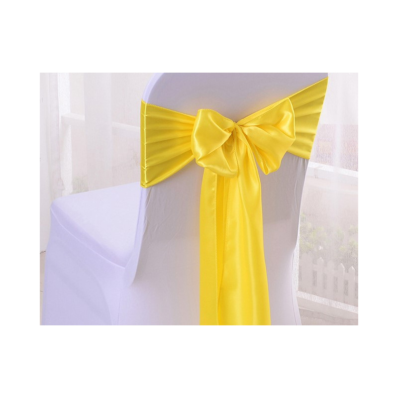 Ruban satin JAUNE pour nœud chaise 2.60X20 CM  location