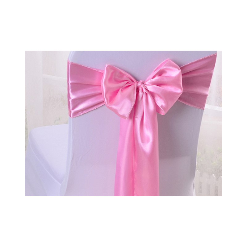 Ruban satin ROSE pour nœud chaise location
