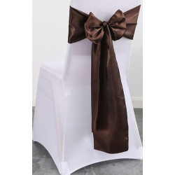 Ruban satin MARRON pour nœud chaise 2.60X20 CM location