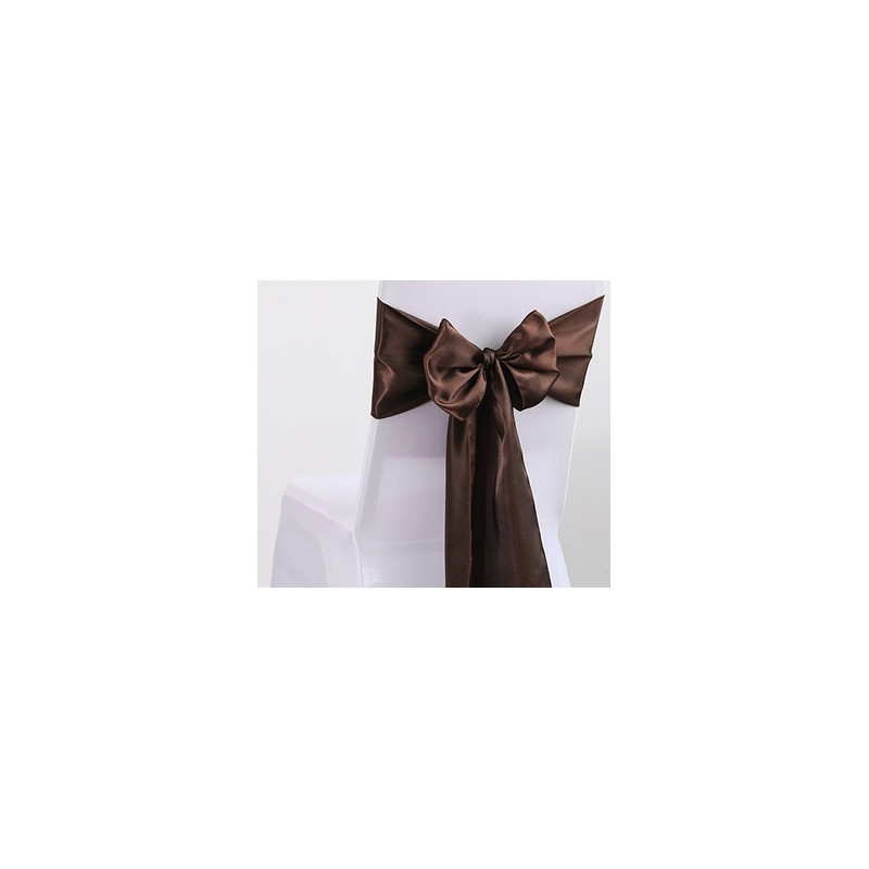 Ruban satin MARRON pour nœud chaise 2.60X20 CM location