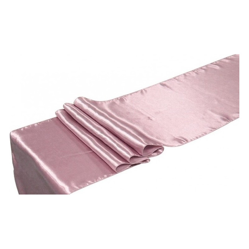 Chemin de table satin VIEUX ROSE long 2.75X30 CM location