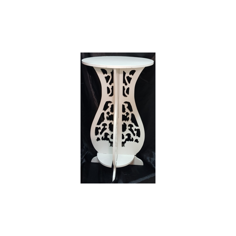 Table guéridon arabesque blanc pvc location