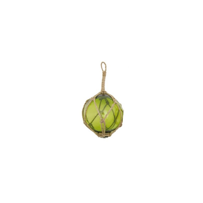 Boule de verre couleur verte et cordage 15cm location