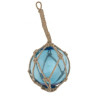 Boule de verre couleur verte et cordage 15cm location
