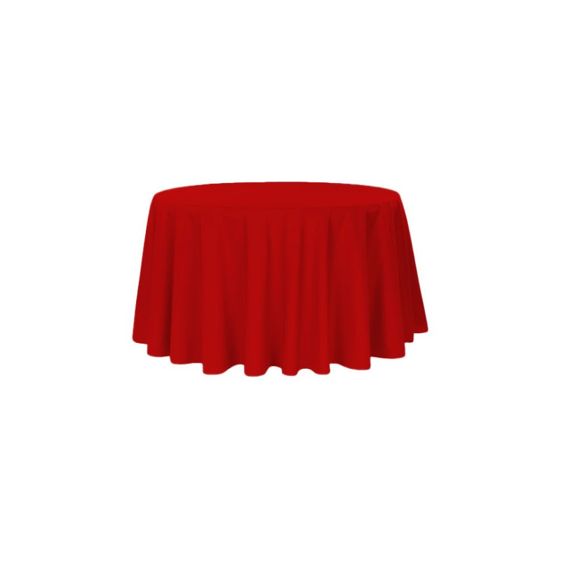 Nappe ronde polyester rouge diam 270 location