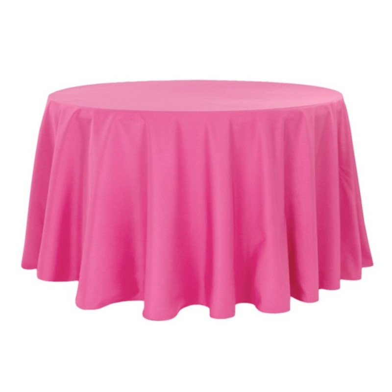 Nappe ronde polyester fucshia diam 270 location
