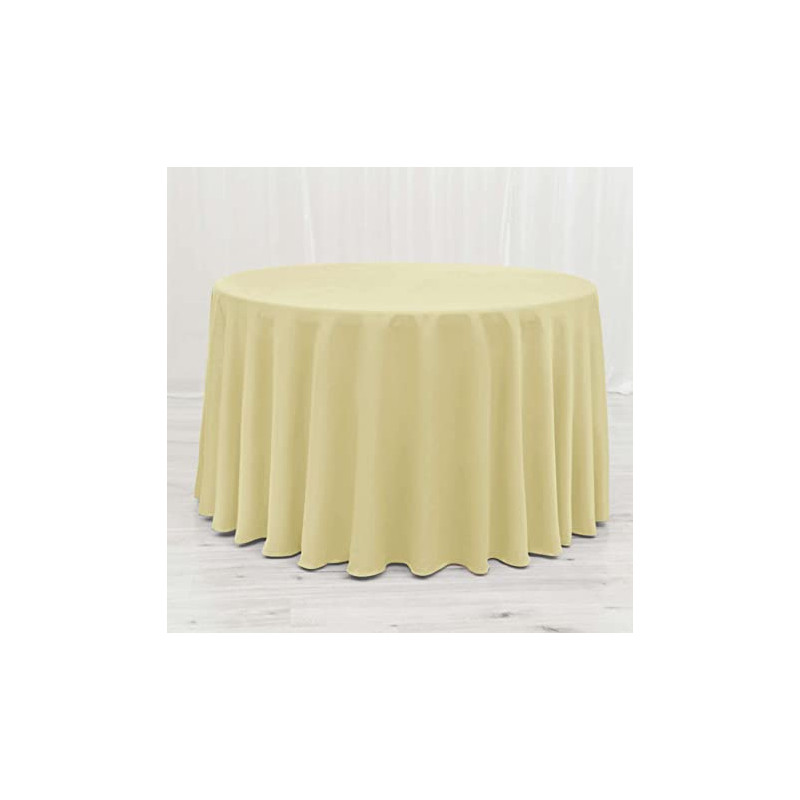 Nappe ronde polyester jaune paille diam 270 location