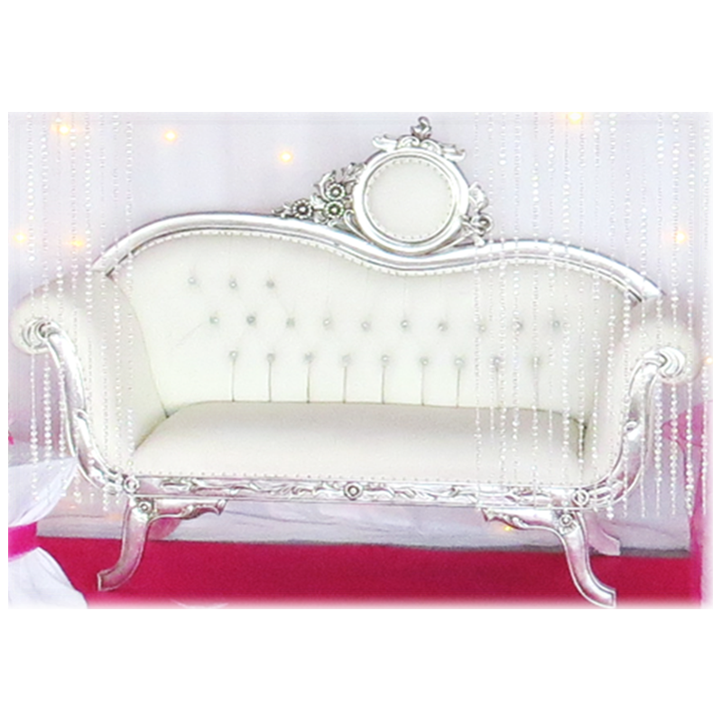 Canapé VICTORIA blanc argent x2 location