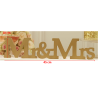 Mr & Mrs à poser en bois  or 10x45 cm location