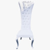 Fauteuil trône daya blanc argent haut dossier x2 location