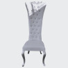 Fauteuil trône daya blanc argent haut dossier x2 location