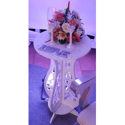 Table guéridon arabesque blanc location