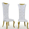 Fauteuil trône daya blanc OR haut dossier x2 location