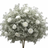 Boule de fleur gypsophiles et rose blanche 60 cm location