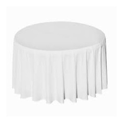 Nappe ronde DAMASSE blanche...