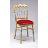 Chaise NAPOLEON DORE +galette velour rouge bordeaux location